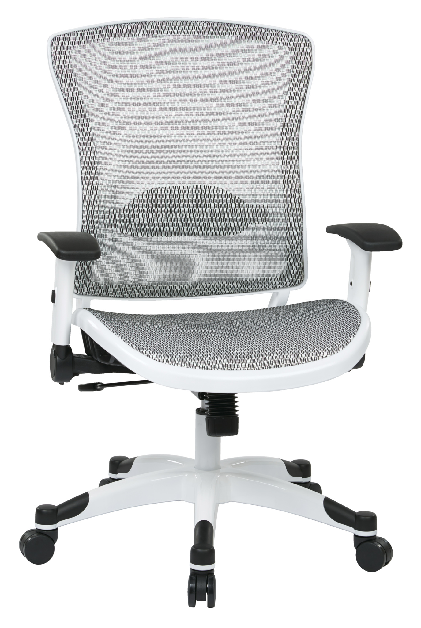 OfficeStar Space Seating 317W-W11C1F2W Series White Mesh Seat & Back