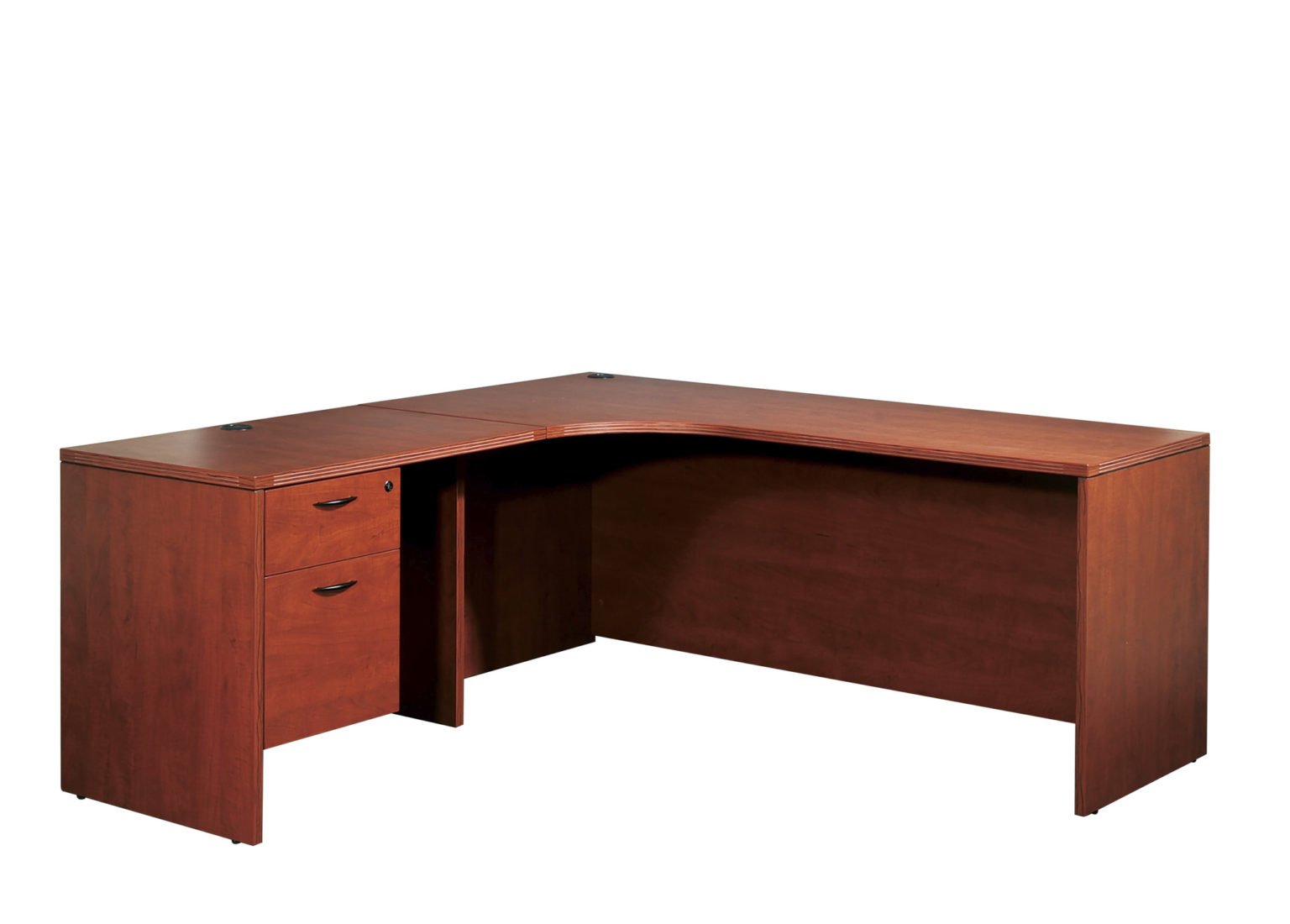 Officestar Napa Series Laminate Single Pedestal L-shaped Desk - 71 